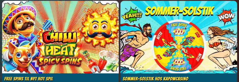 Gratis spins hos Kapow Casino